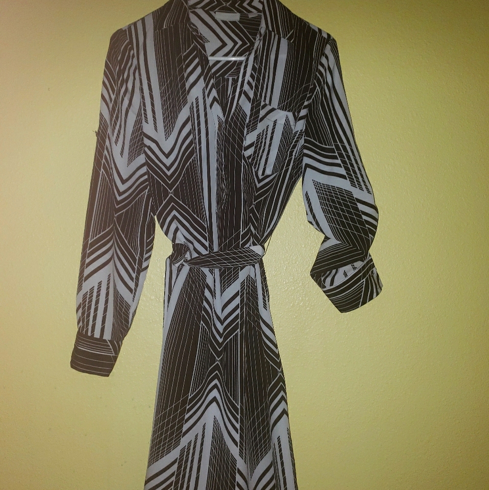 Black and white shirt dress